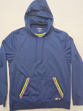 Rhone Hoodie Mens Medium Blue Retro Session Hoodie Sweatshirt Pullover Athletic